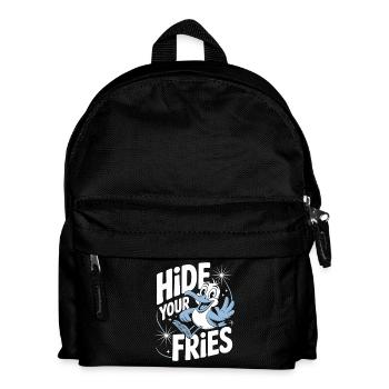 Versteck Deine Pommes Vogelwitz - Kinder Rucksack - Schwarz - Vorne