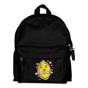 Lemon Heart Wink Emblem - Kinder Rucksack - Schwarz - Vorne