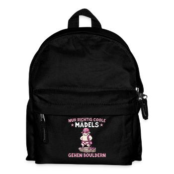 Bouldern Schaf Coole Mädels Klettern Geschenk - Kinder Rucksack - Schwarz - Vorne