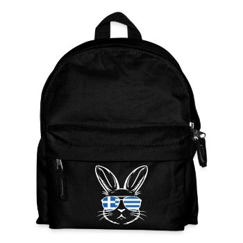 Griechische Oster-griechische Flagge Osterhase - Kinder Rucksack - Schwarz - Vorne