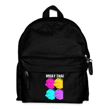 Thai boxing kickboxer kickboxing Muay thai - Kids' Backpack - black - Front