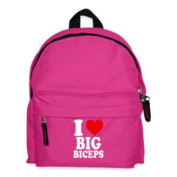 Ich liebe große Bizeps, lustige GYM, Fitnessstudio, Fitnessstudio, - Kinder Rucksack - Fuchsia - Vorne