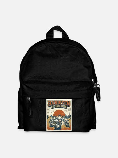 Banditen des Nordens Möwen Fischbrötchen Diebe  - Kinder Rucksack - Schwarz