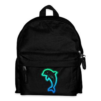 Delfin Delphin Herren Kinder Jungen Tümmler - Kinder Rucksack - Schwarz - Vorne
