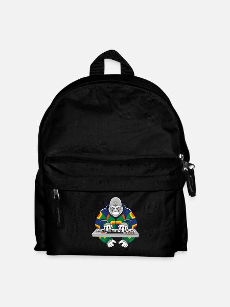 Gorille au clavier en tenue néon - Sac à dos Enfant - noir