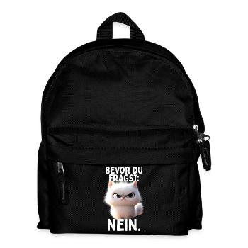 Bevor Du Fragst Nein Katze Morgenmuffel Nö Katzen - Kinder Rucksack - Schwarz - Vorne