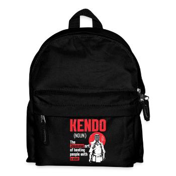 Instructeur de kendo, entraînement aux arts martiaux japonais - Sac à dos Enfant - noir - Devant