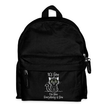It's Fine I'm Fine Everything is Fine Cats - Kids' Backpack - black - Front