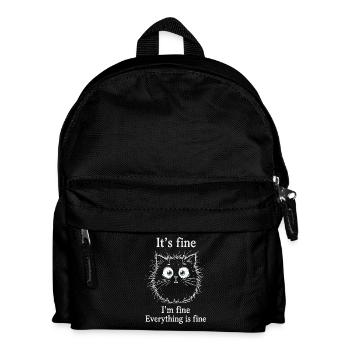 It's Fine I'm Fine Everything is Fine Cats - Kids' Backpack - black - Front