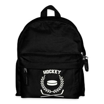 Emblème de hockey avec disque et laurier - Sac à dos Enfant - noir - Devant