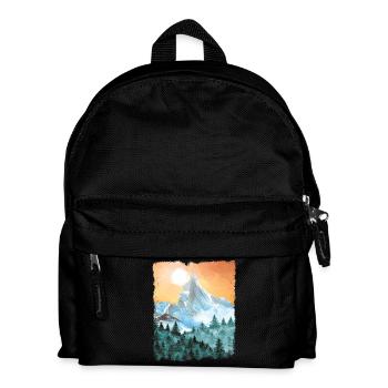 Wandern Berge Wanderung Vintage - Kinder Rucksack - Schwarz - Vorne