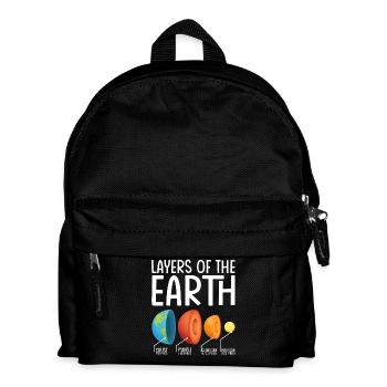 Erdschichten Explodiertes Diagramm - Kinder Rucksack - Schwarz - Vorne