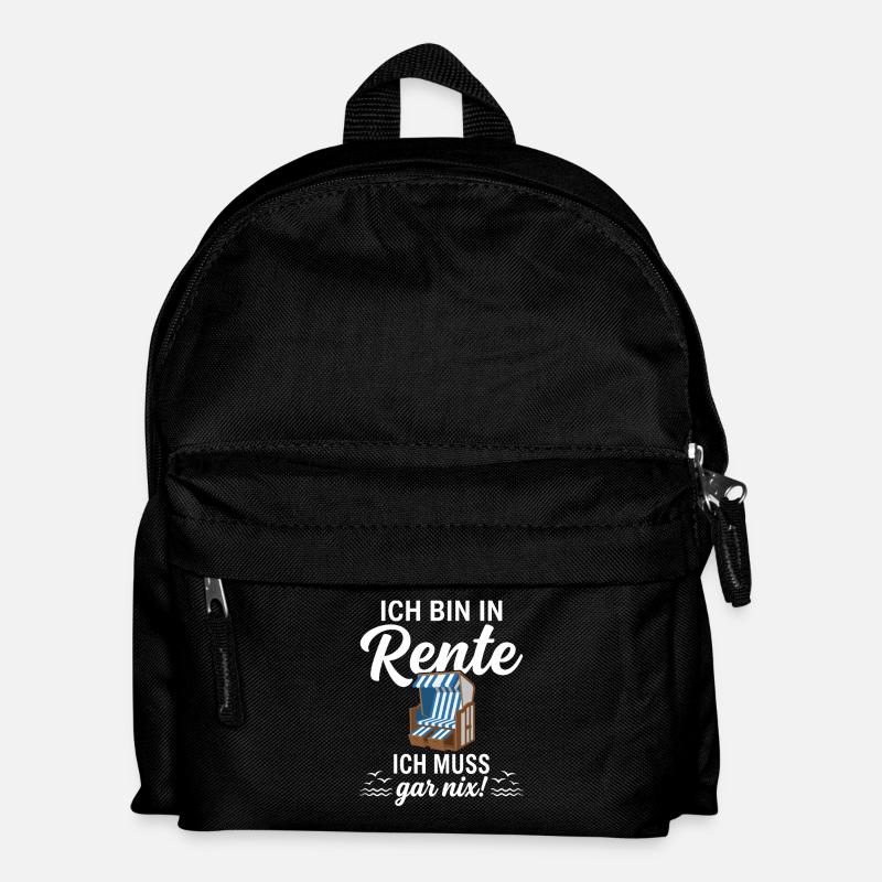 Ich bin in Rente – Ich muss gar nix - Kinder Rucksack - Schwarz