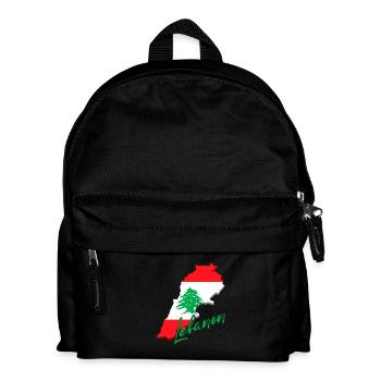 Map with Lebanon flag, I love Lebanon - Kids' Backpack - black - Front