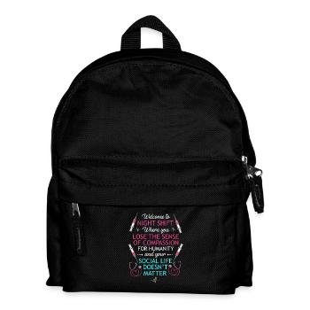 Nachtschicht Krankenschwester Krankenhaus Pflege - Kinder Rucksack - Schwarz - Vorne