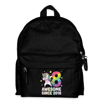 Einhorn Regenbogen 8 Awesome Since 2018 - Kinder Rucksack - Schwarz - Vorne