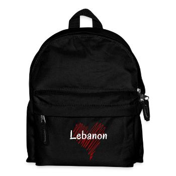 Ich liebe den Libanon, Herz Libanon - Kinder Rucksack - Schwarz - Vorne