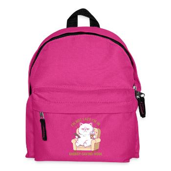 Ich bin nicht faul—Energiesparmodus Katze - Kinder Rucksack - Fuchsia - Vorne
