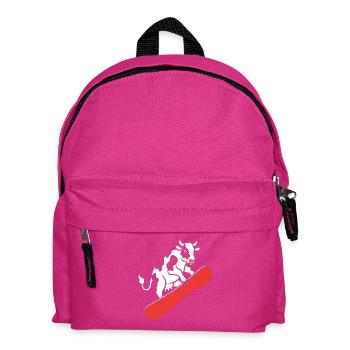 Kuh auf Skateboard - Kinder Rucksack - Fuchsia - Vorne