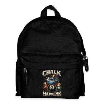 8-Ball Billard Chalk Happens - Kinder Rucksack - Schwarz - Vorne