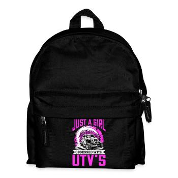 UTV Off Road Girl Woman 4 Wheeler Side by side - Kinder Rucksack - Schwarz - Vorne