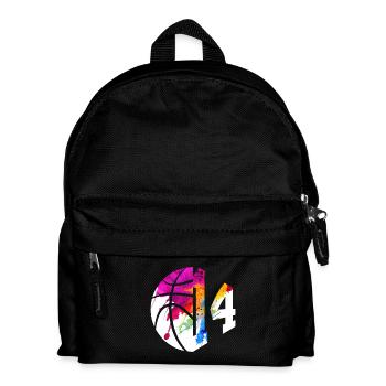 NR. 14 NUMMER 14 BASKETBALL 14. GEBURTSTAG - Kinder Rucksack - Schwarz - Vorne