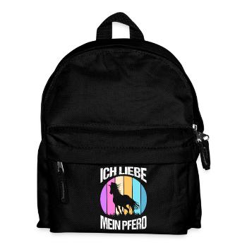 Reiten Pferdeliebhaber Reiterhof Pferde - Kinder Rucksack - Schwarz - Vorne