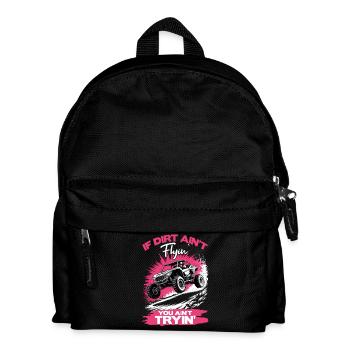 UTV Off Road Girl Woman 4 Wheeler Side by side - Kinder Rucksack - Schwarz - Vorne