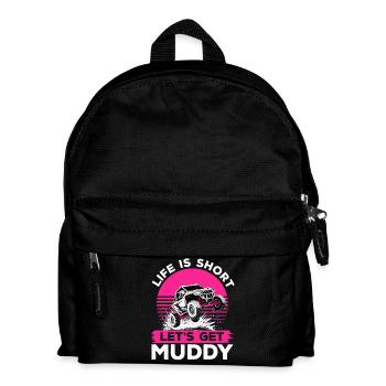 UTV Off Road Girl Woman 4 Wheeler Side by side - Kinder Rucksack - Schwarz - Vorne