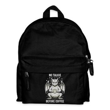 No Conversation Before Coffee Lover Dragon - Kids' Backpack - black - Front