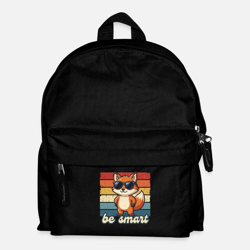Lustiger Fuchs Be Smart Shirt Geschenk Idee - Kinder Rucksack - Schwarz