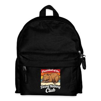 Capybara Präsident Faul Shirt Lustig Geschenk - Kinder Rucksack - Schwarz - Vorne
