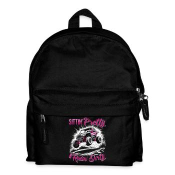 UTV Off Road Girl Woman 4 Wheeler Side by side - Kinder Rucksack - Schwarz - Vorne