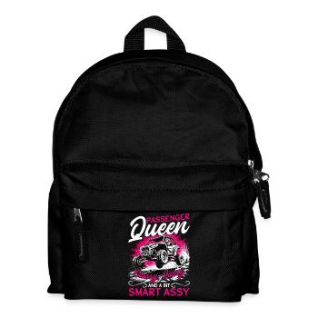 UTV Off Road Girl Woman 4 Wheeler Side by side - Kinder Rucksack - Schwarz - Vorne
