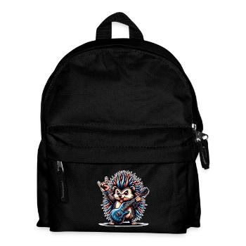 E Gitarre Igel Gitarrist Rock N Roll - Kinder Rucksack - Schwarz - Vorne