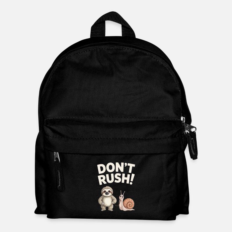 Trägheit und Schnecke. Beeil dich nicht. - Kinder Rucksack - Schwarz