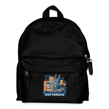 Rotterdam Hafen Kran Containerschiff - Kinder Rucksack - Schwarz - Vorne
