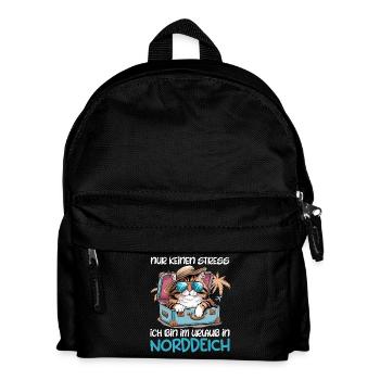 Nordsee NUR KEIN STRESS BIN IM URLAUB AN DER - Kinder Rucksack - Schwarz - Vorne