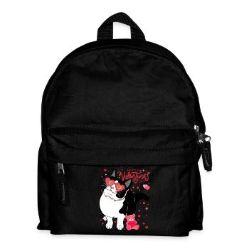 Valentinskatze mit Herzbrille - Kinder Rucksack - Schwarz - Vorne