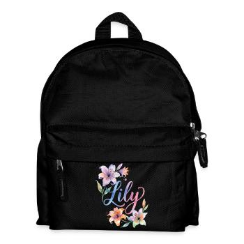 Fleurs aquarelles de lys - Sac à dos Enfant - noir - Devant
