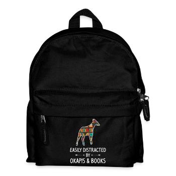 Silhouette der Alpaka-Bibliothek - Kinder Rucksack - Schwarz - Vorne