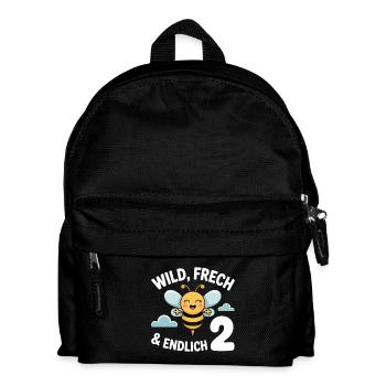 Bienchen Endlich 2 Jahre Mädchen Geburtstagsmotiv - Kinder Rucksack - Schwarz - Vorne