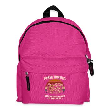 Chasse aux fossiles au lieu de voyage dans le temps | Paléontologie - Sac à dos Enfant - fuchsia - Devant