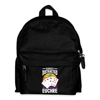 Leicht Von Euchre Abgelenkt - Kinder Rucksack - Schwarz - Vorne