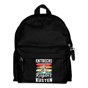Insel Rügen ENTDECKE RÜGENS KÜSTEN Retro Lustig - Kinder Rucksack - Schwarz - Vorne