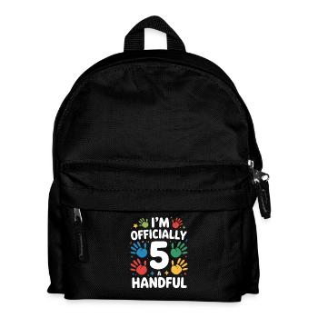 Im Officially A Handful 5. Geburtstag - Kinder Rucksack - Schwarz - Vorne