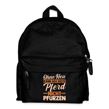 Reiten Pferdeliebhaber Reiterhof Pferde - Kinder Rucksack - Schwarz - Vorne