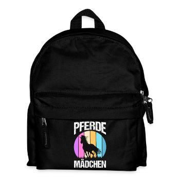 Reiten Pferdeliebhaber Reiterhof Pferde - Kinder Rucksack - Schwarz - Vorne