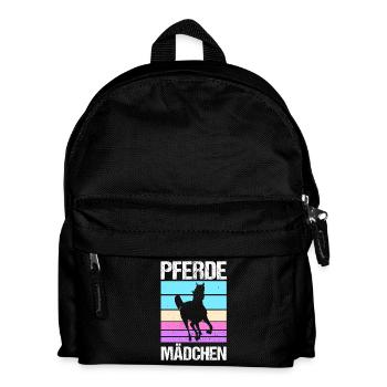 Reiten Pferdeliebhaber Reiterhof Pferde - Kinder Rucksack - Schwarz - Vorne