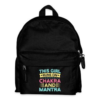 Yoga Girl Runs On Chakra & Mantra Funny Yoga - Kids' Backpack - black - Front